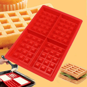 Non-stick Silicone Waffle Mold Kitchen Bakeware Cake Mould Makers for Oven High-temperature Baking Set