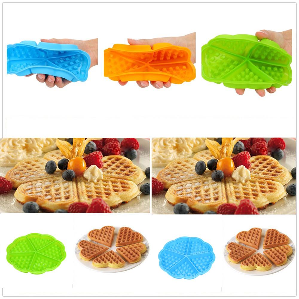 Practical Kitchen Silicone Mini Round Waffles Pan Cake Baking Mould Mold Waffle Tray High quality Waffles Mould #31830